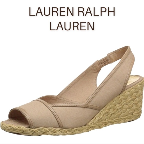 NWT Lauren Ralph Lauren sz 6.5 Catlin espadrille wedges - Picture 1 of 15